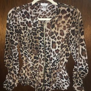 Cache leopard blazer, size 0